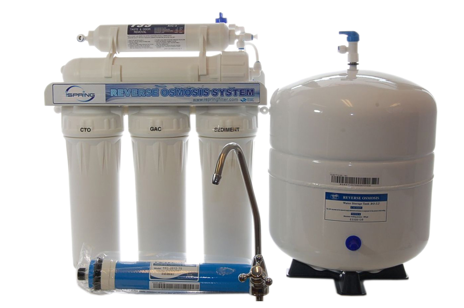 iSpring 5-stage 50GPD Reverse Osmosis Water Filter with Quick Fittings #RCW5